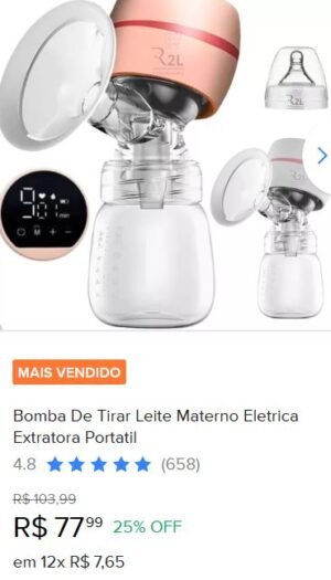 Bomba De Tirar Leite Materno Eletrica Extratora Portatil