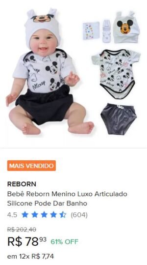 Bebê Reborn Menino Luxo Articulado Silicone Pode Dar Banho