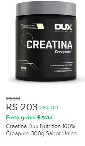 Creatina Dux Nutrition 100% Creapure 300g Sabor Único