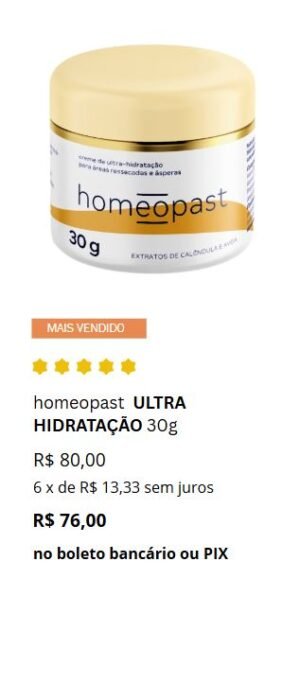 homeopast - ULTRA HIDRATAÇÃO 30g