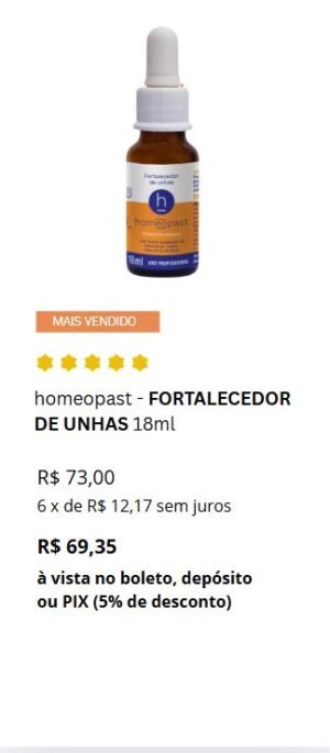 homeopast - FORTALECEDOR DE UNHAS 18ml