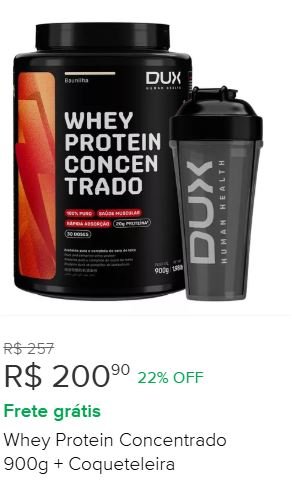 Whey Protein Concentrado 900g + Coqueteleira